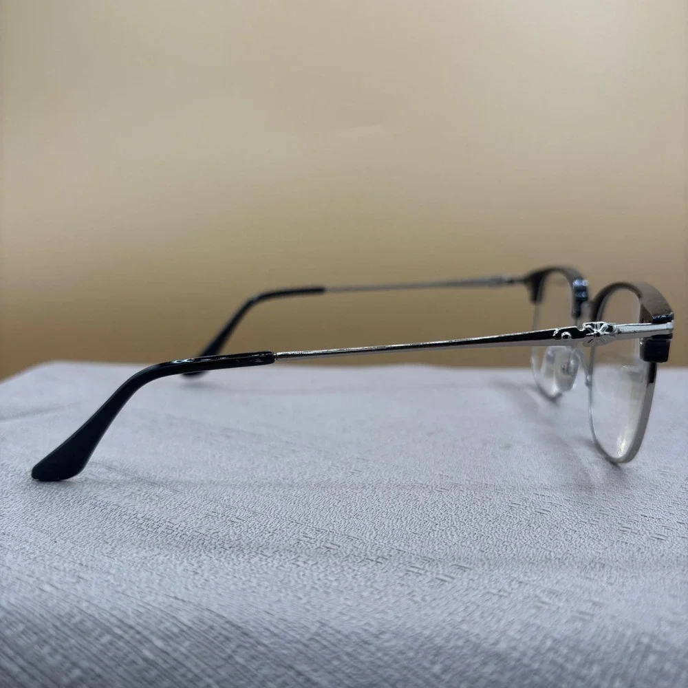 Vintage Retro Black Silver‎ Clubmaster Browline Eyeglass frames Gothic